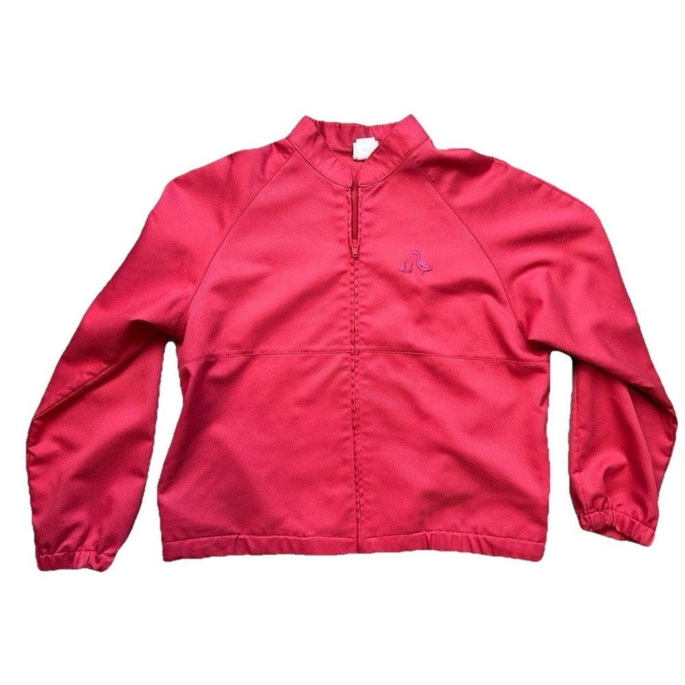 Vintage 80s Goose Embroidered‎ Jacket Womens XL Red Made In The USA